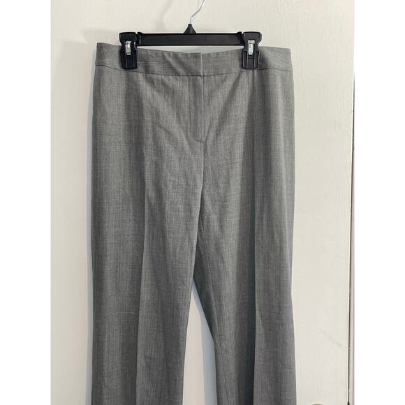Lafayette 148NY Dress Pants Size 2 Gray Wool Mid Rise Flare Leg Trousers Preppy - Picture 2 of 7